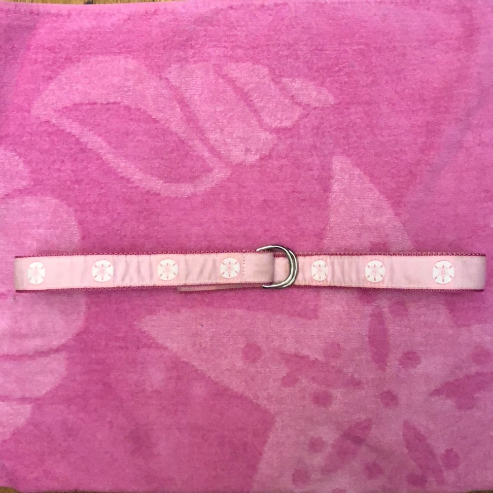 Eliza B. Pink Ribbon Belt w/ Sand Dollars sz. M